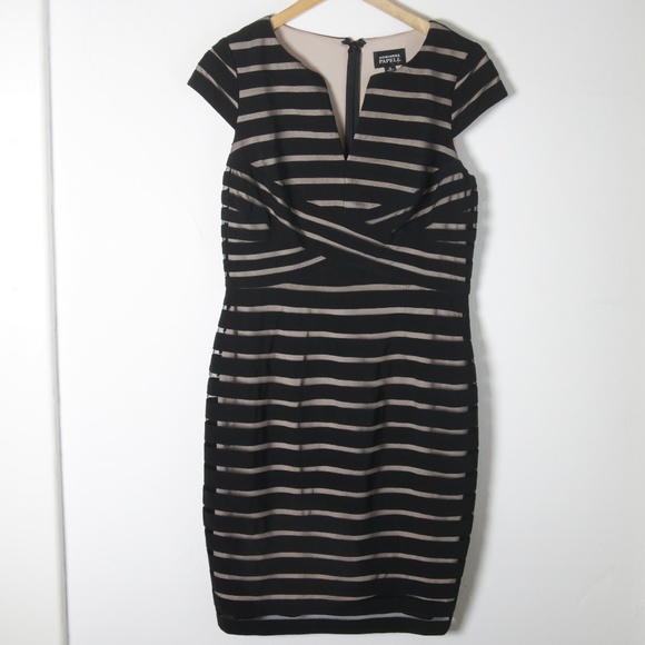 Adrianna Papell Dresses & Skirts - Adrianna Papell Striped Mesh Dress